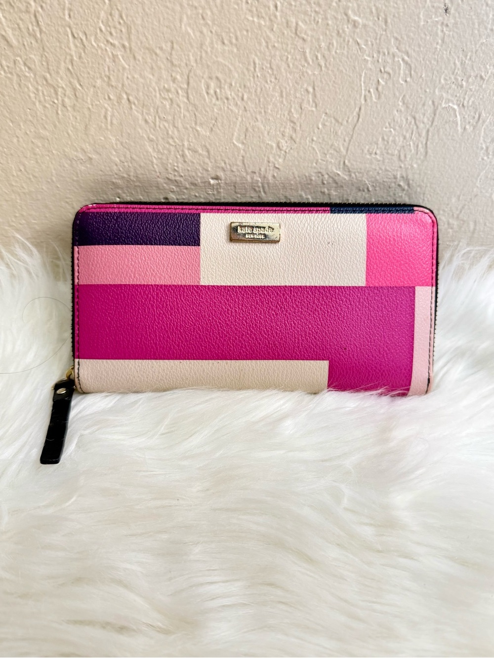 kate spade Colorblock Pink Zip Wallet